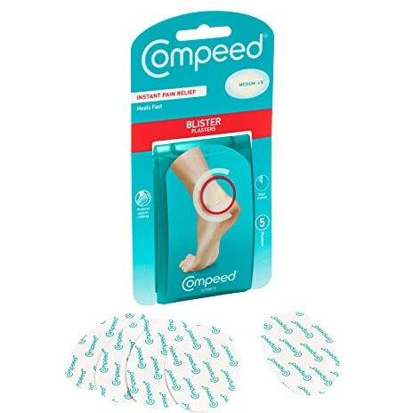 Compeed Blister Bandage With Foot Rubbing Protection Breathable Foot Protector - Medium, 5 Patches Box