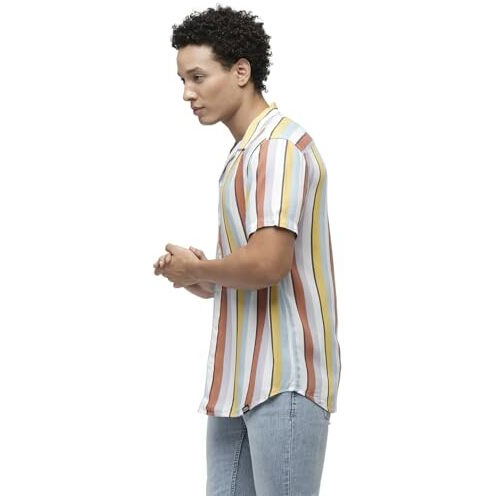 Jack & Jones Men Striped Viscose Slim Fit Multicolor Shirt