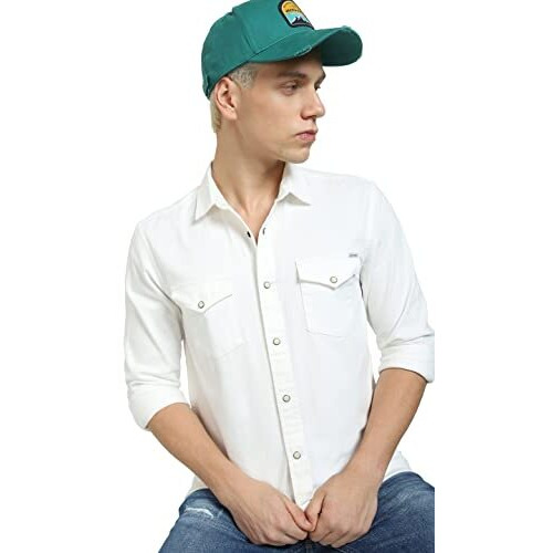 Jack & Jones Slim Fit Shirt (147024802_Ecru_M)