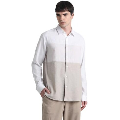 Jack & Jones Mens Beige Regular Fit Shirt