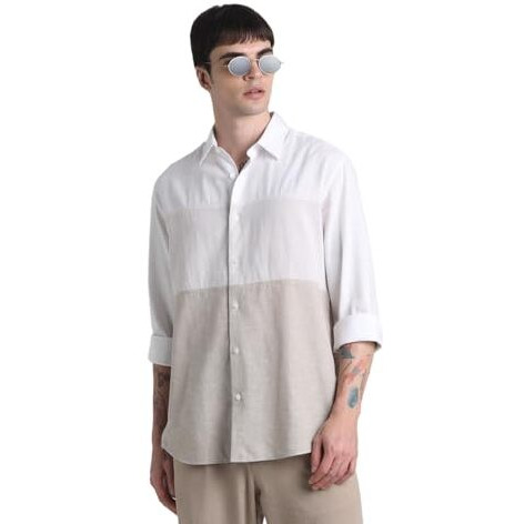 Jack & Jones Mens Beige Regular Fit Shirt