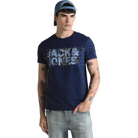 Jack & Jones Slim Fit T-Shirt(12256438_Black Iris_L)