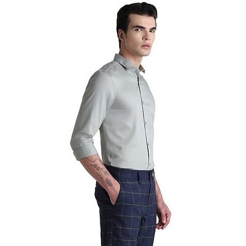 Jack & Jones Slim Fit Shirt(12218972_Wrought Iron_S)