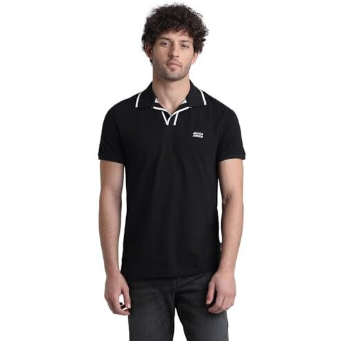 Jack & Jones Mens Black Slim Fit T-Shirt