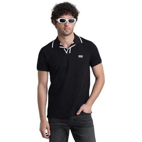 Jack & Jones Mens Black Slim Fit T-Shirt