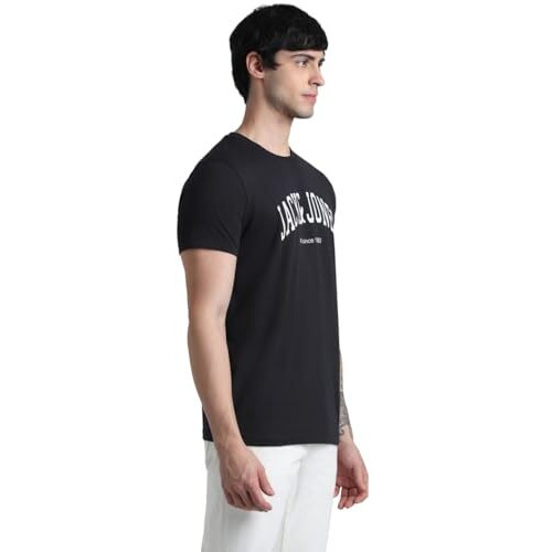 Jack & Jones Mens Black Slim Fit T-Shirt