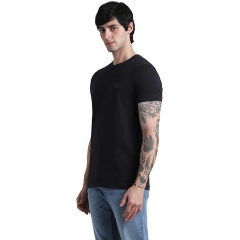 Jack & Jones Mens Black Slim Fit T-Shirt