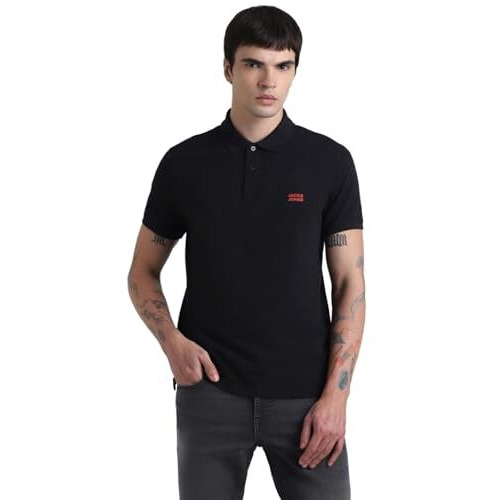 Jack & Jones Mens Black Slim Fit T-Shirt
