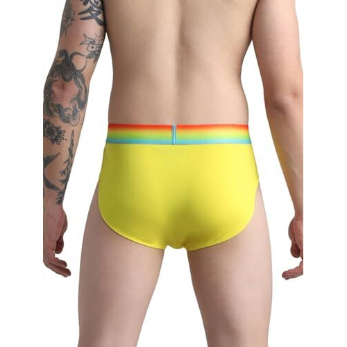 Jack & Jones Men Typographic Cotton Blend Regular Fit Yellow Brief