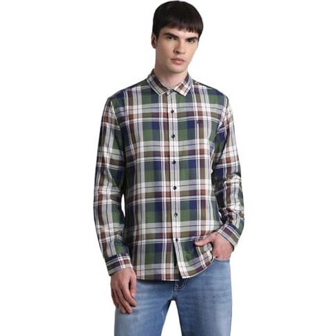 Jack & Jones Mens Green Regular Fit Shirt
