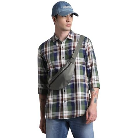 Jack & Jones Mens Green Regular Fit Shirt