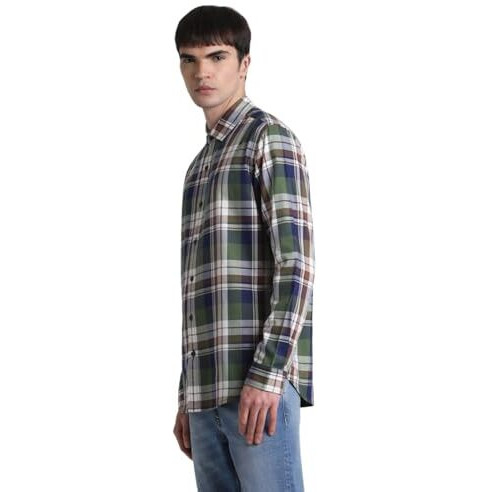 Jack & Jones Mens Green Regular Fit Shirt
