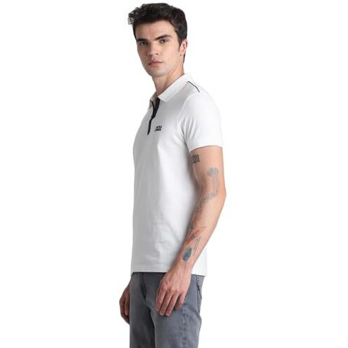 Jack & Jones Mens White Slim Fit Polo
