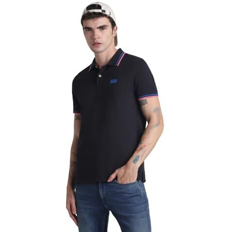 Jack & Jones Mens Black Slim Fit Polo