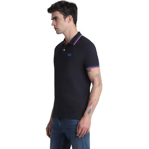 Jack & Jones Mens Black Slim Fit Polo