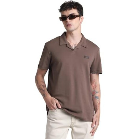 Jack & Jones Mens Brown Slim Fit Polo