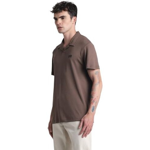 Jack & Jones Mens Brown Slim Fit Polo