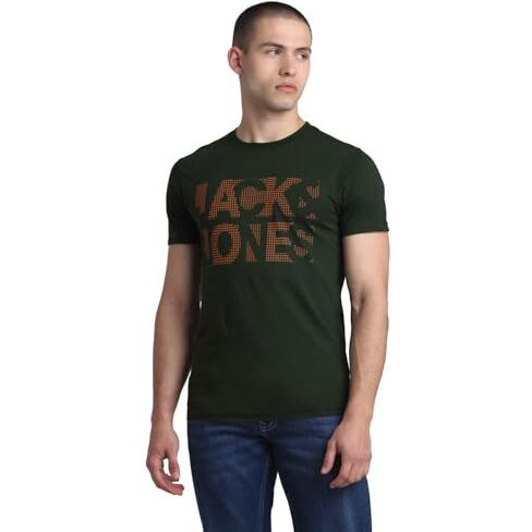 Jack & Jones Mens Green Slim Fit T-Shirt