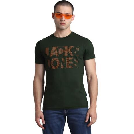 Jack & Jones Mens Green Slim Fit T-Shirt