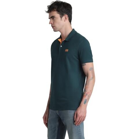 Jack & Jones Mens Green Slim Fit Polo