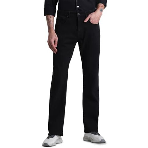 Jack & Jones Mens Black Ray Bootcut High Rise Jeans