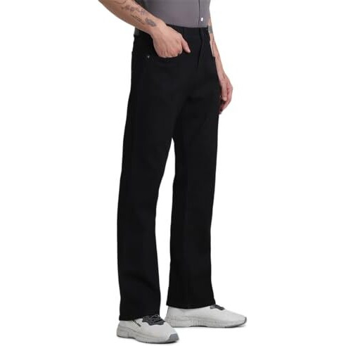 Jack & Jones Mens Black Ray Bootcut High Rise Jeans