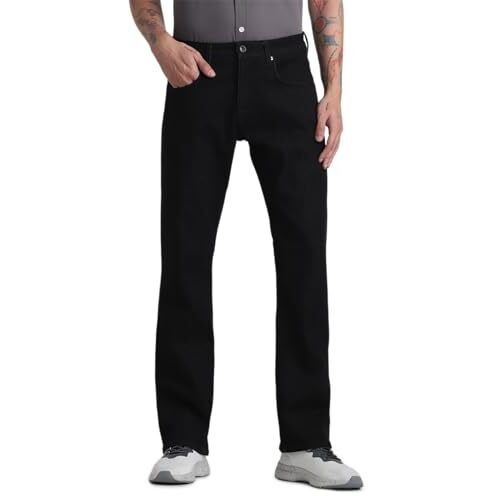 Jack & Jones Mens Black Ray Bootcut High Rise Jeans