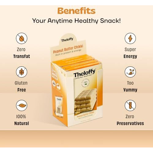 Theloffy | Premium Peanut Butter Chikki 100G (Pack Of 5) | Gajak | No Added Colors Or Preservatives | So Soft Chikki | Groundnut Brittle | Indian Sweets & Snacks | Kadalai Mittai
