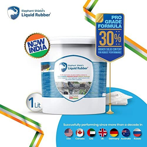 Elephant Shield Liquid Rubber For Long Lasting Ready To Use Waterproofing For Sheet Joints & Bolt Holes, Gutter Joints, Roof And Wall Crack, Solar Panel, Damp Wall (1 Ltr)