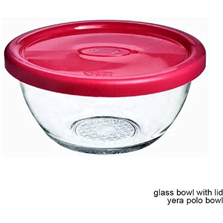 Brezzycloud Set Of 8 Glass Mixing Bowl With Lid B16Fl - 435Ml - Transparent Glass (Set Of 8, Lid Color Random)