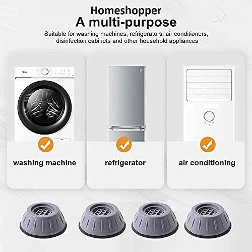 Vazzlox Anti Vibration Pads For Washing Machine Washing Machine Feet Pads Shock Absorber Noise Cancelling Washer Support, Washing Machine Anti Vibration Pad Heightening Pads With Suction