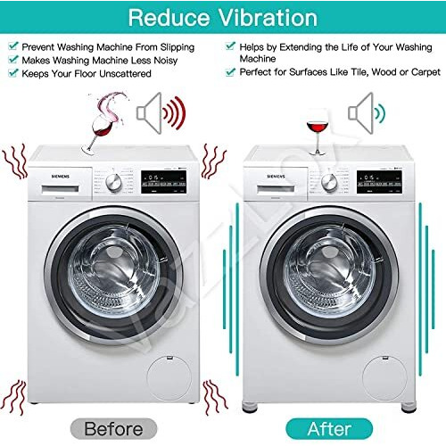 Vazzlox Anti Vibration Pads For Washing Machine Washing Machine Feet Pads Shock Absorber Noise Cancelling Washing Machine Rubber Pads Washing Machine Anti Vibration Pad With Tread Grip