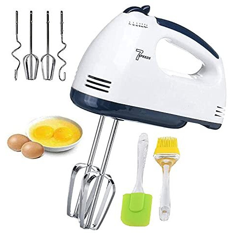 T Topline 180 W Electric Hand Mixer,Hand Blender, Egg Beater, Cake Maker, Cream Mix, Food Blender, Whipping Cream Beater For Cake With 7 -Speed With Spatula And Oil Brush