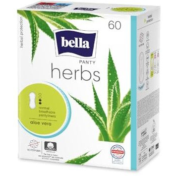 Bella Herbs Panty Liners For Women Daily Use With Aloe Vera Extract - 60 Pcs (Pack Of 1), 15.1 Cm Long, Ultra-Thin And Ultra Absorbent, Air Breathable, Soothes Skin, Perfect For White Discharge/Vaginal Discharge, Neutralises Bad Odour