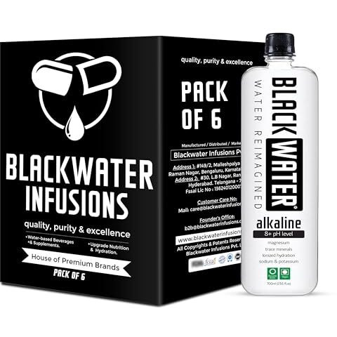 Blackwater Alkaline Water, 8+ Ph Level, With Magnesium And Trace Minerals. Alkaline 700Ml (Pack Of 6)