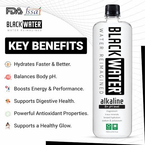 Blackwater Alkaline Water, 8+ Ph Level, With Magnesium And Trace Minerals. Alkaline 700Ml (Pack Of 6)