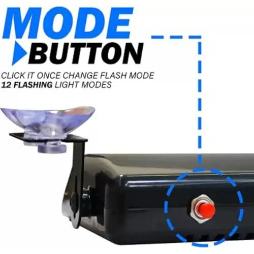Monarchie 9 Led Car Police Emergency Strobe Light With Red Blue White Flasher, 6 Flashing Modes | Suitable For Suv, Muv's, Sedans, Hatchback