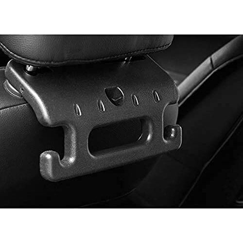 Dayish Car Backseat Headrest Hook | Hanging Storage Holder | Car Organiser | Space Saving Car Seat Hanger With Grab Bar Suitable For All Cars, Handbag, Wallets, Keys, Grocery Bags - Black