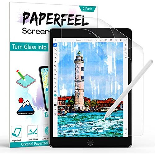 Paperfeel [2 Pack] Screen Protector For Ipad 9Th /8Th /7Th Generation (10.2 Inch, 2021/2020/ 2019 Model) Matte Pet Paper Screen Protector For Ipad 10.2 - Anti-Glare/Anti-Fingerprint For Tablets
