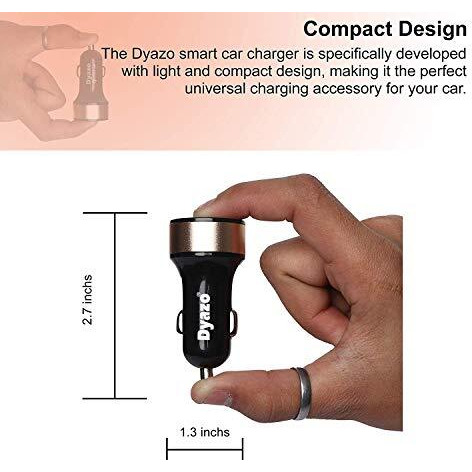 Dyazo Qualcomm Dual Port Turbo Quick Charge 3.0 Dual Port Usb Car Charger For Mobile And Tablets With 3 In 1 Cable