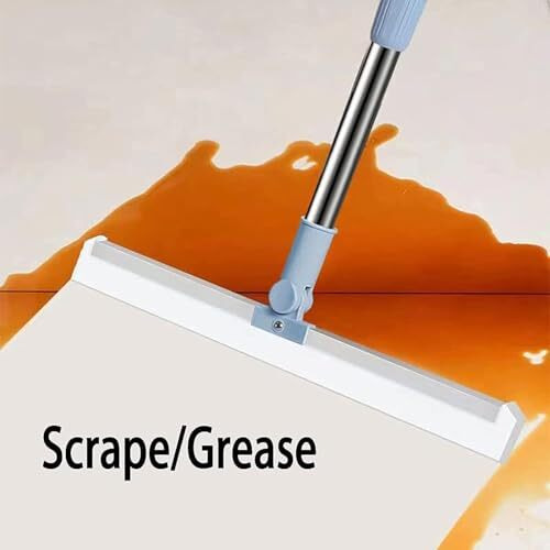 Decruz Multifunctional Magic Broom Floor Squeegee With Long Handle Adjustable And Silicone Strips, Floor Washer With 180 Degree Rotating Squeegee Broom For Cleaning (Wiper)