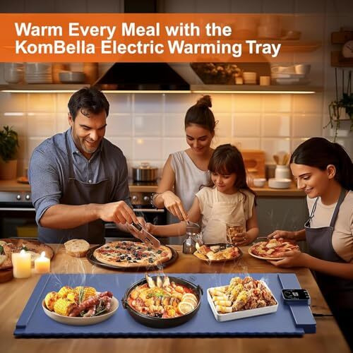 Seahelton Food Warming Mat  Roll Up Food Warmer With Fast & Even Heating, Premium-Grade Silicon Material, 5 Temperature Settings, Auto Shut-Off - Versatile Food Warmers