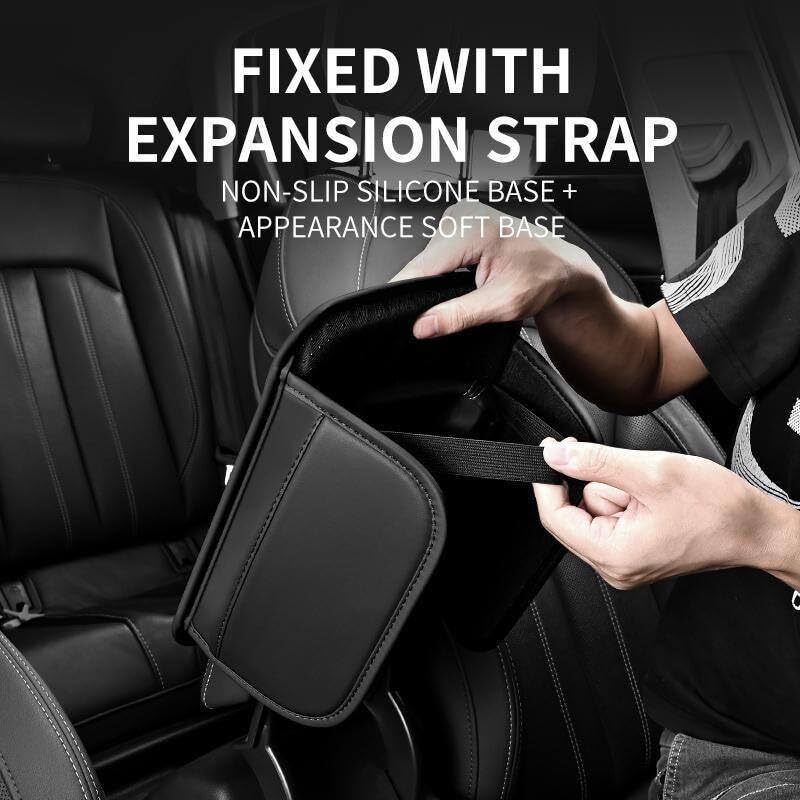 Abe Car Center Console Armrest Cover Pad Fashion Pu Leather Car Armrest Cushion Universal Fit For Suv/Truck/Car, Auto Armrest Seat Box Cover With 2 Mobile Pockets, & Easy Install(Suv Only)