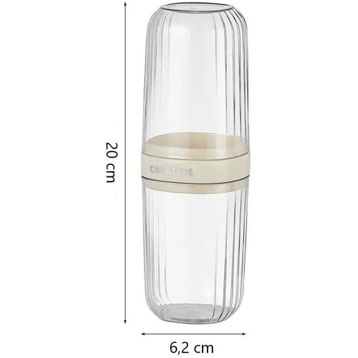 Xmart India Portable Transparent Toothbrush Case & Travel Mouthwash Cup - Anti-Bacterial Toothbrush Holder For Adults & Family | Germ Protection, Ideal For Home & Travel(2 Pcs,Multicolor)