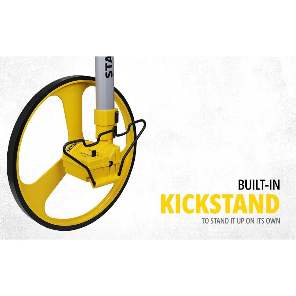 Stanley 1-77-174 12" 1000 M Measuring Wheel For Professional & Industrial Measuring Operations With Hassle-Free Readings, Yellow & Black