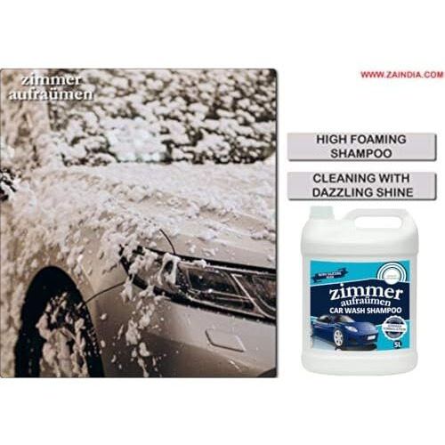 Zimmer Aufraumen Car Wash Shampoo- 5L. Heavy Duty With Silicone Oils & Micro Wax Coating Technology. 2X Ultra Thick & Concentrated. Conditions Car Color- Saves Fading.