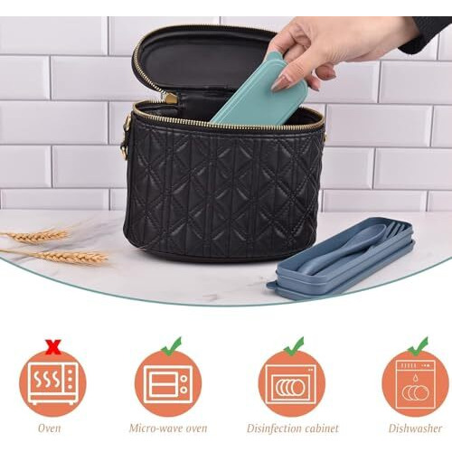 Zoyiancy 2 Sets Reusable Cutlery Set With Case Travel Spoon Set Portable Plastic Set For Picnic School Office Lunch