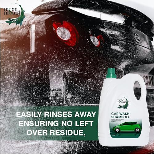 Moon & Mount Car Washing Liquid, Car Wash Shampoo, Safe For Cars, Trucks, Motorcycles, Rvs & More, Wash Liquid For Car And Bike - 5 Liter (Green Apple)