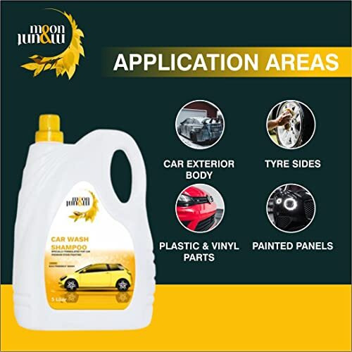 Moon And Mount Car Washing Liquid, Car Wash Shampoo, Safe For Cars, Trucks, Motorcycles, Rvs & More, Wash Liquid For Car And Bike - 5 Liter (Lemon)