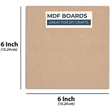 Variety Canvas 6 Piece 6 X 6 Inch Mdf Boards For Art And Craft, Wood Mdf Sheets For Craft Work, Diy Mdf Cutouts
